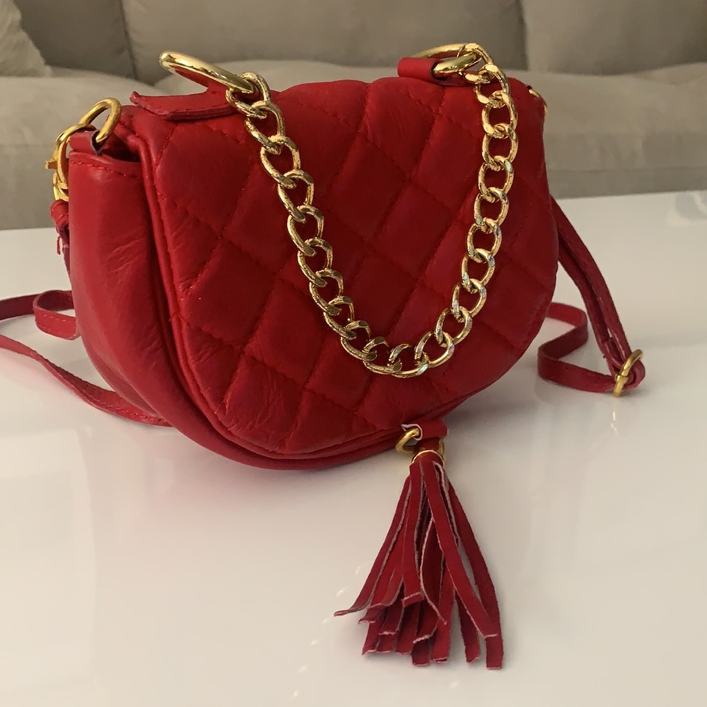 Red Leather Crossbody